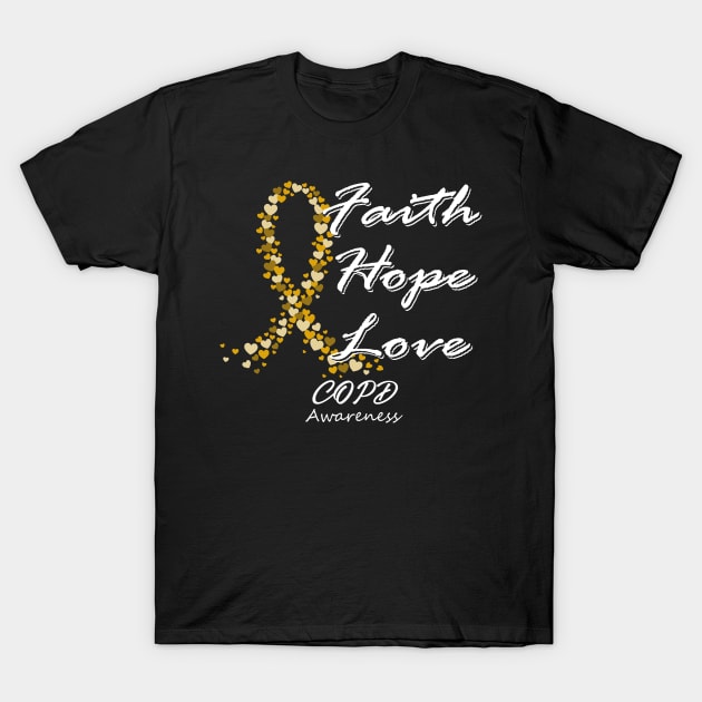 COPD Awareness Faith Hope Love - In This Family We Fight Together T-Shirt by BoongMie